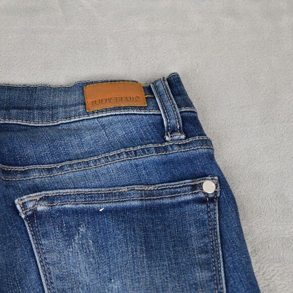 Judy Blue Jeans Womens 5/27 (24x29) Skinny Blue Denim Distressed JB8263DK - Picture 7 of 10